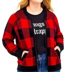 Plaid Red and Black TORRID Jacket 2X full zip buffalo plaid